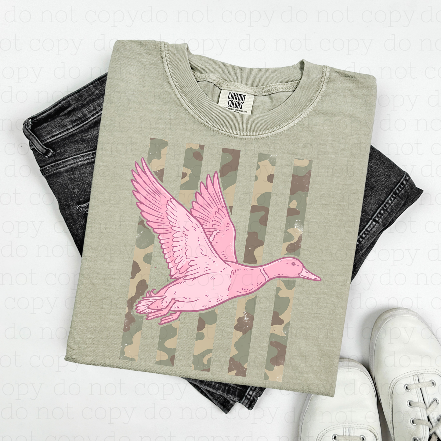PINK AND CAMO DUCK - DTF TRANSFER