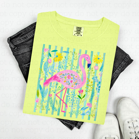 FLORAL FLAMINGO - DTF TRANSFER