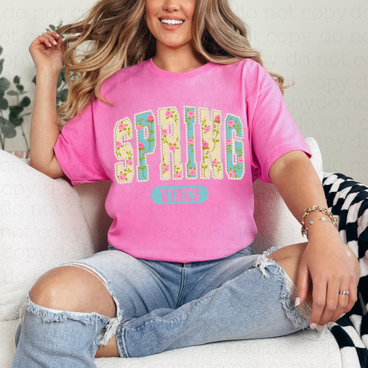 SPRING VIBES - FAUX PEARLS - DTF TRANSFER