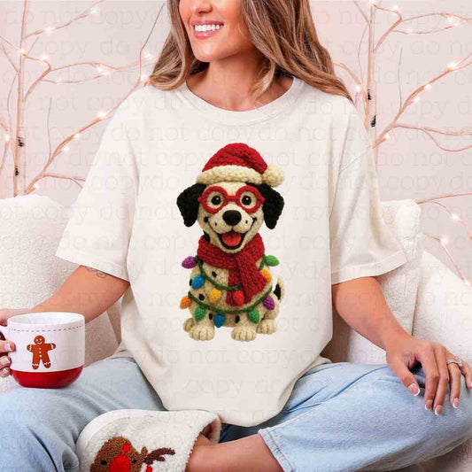 CHRISTMAS DALMATION *FAUX YARN* - DTF TRANSFER