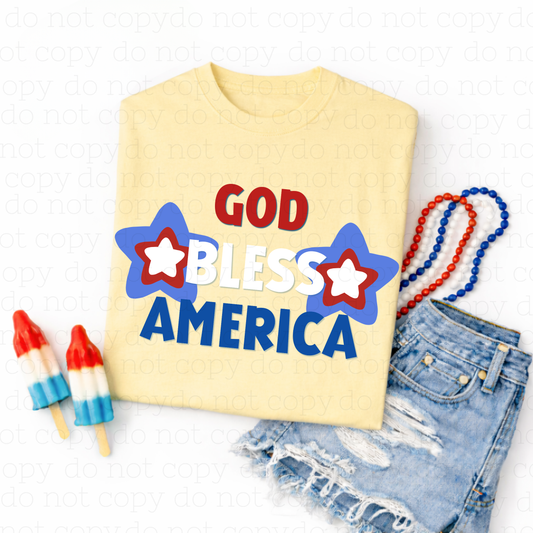 GOD BLESS AMERICA - DTF TRANSFER - Hectic Momma Printing