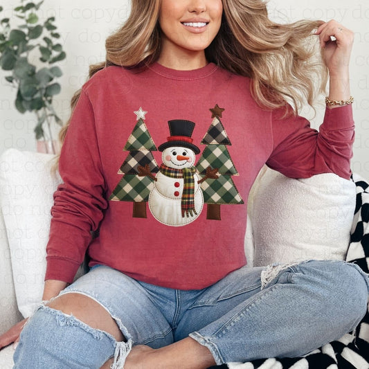 PATCHWORK SNOWMAN - DTF TRANSFER