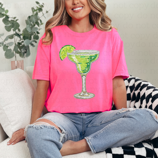 MARGARITA - FAUX SEQUIN - DTF TRANSFER - Hectic Momma Printing