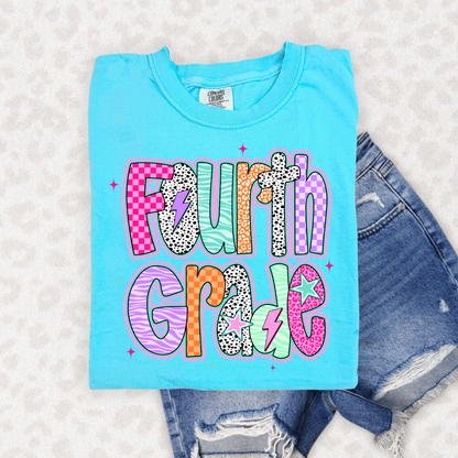 RETRO PINK GRADES PRE-K TO FIFTH GRADE - DTF TRANSFER