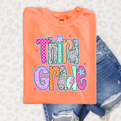 RETRO PINK GRADES PRE-K TO FIFTH GRADE - DTF TRANSFER