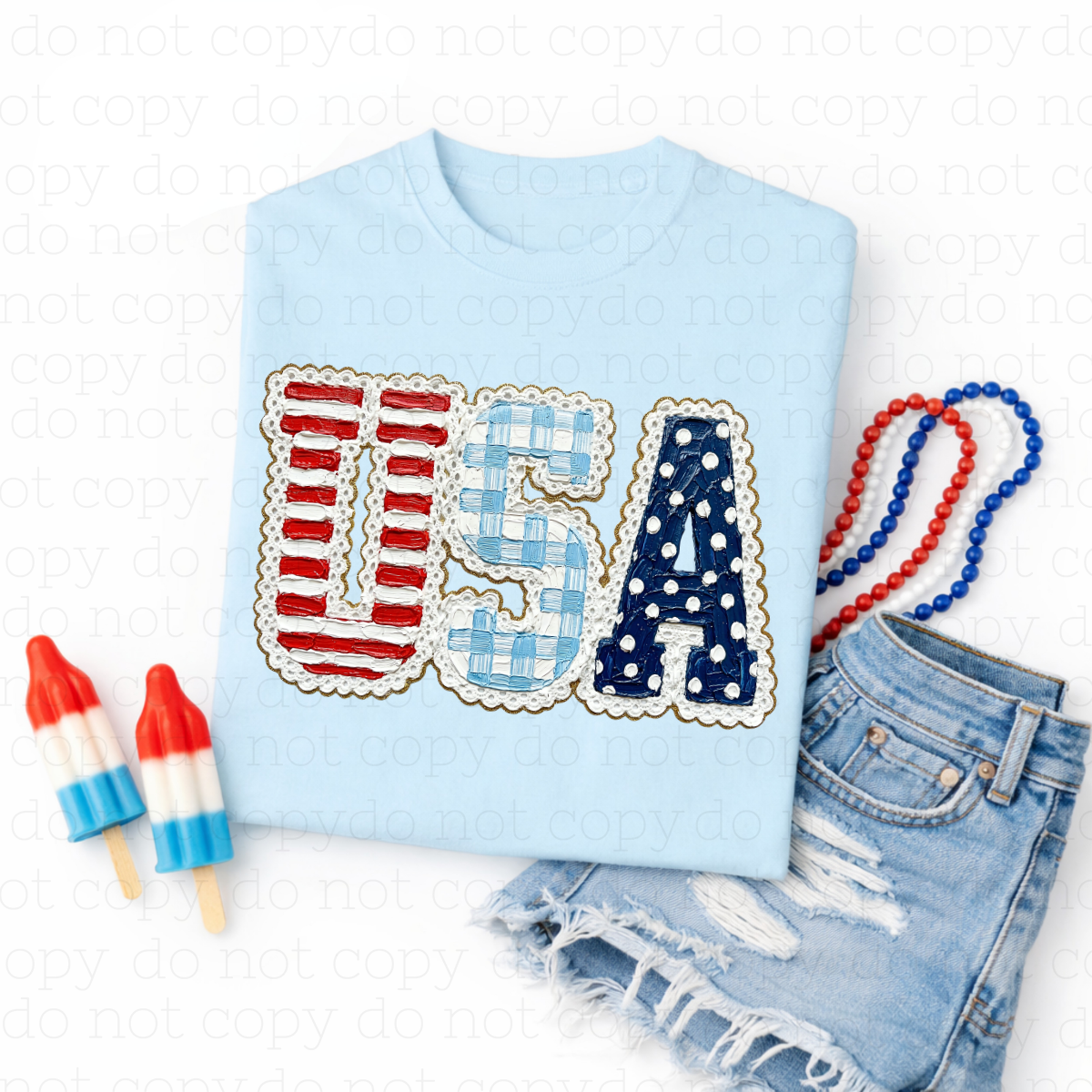 PAINTED USA - DTF TRANSFER - Hectic Momma Printing