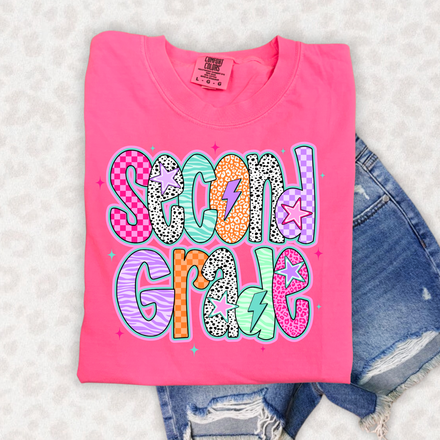 RETRO PINK GRADES PRE-K TO FIFTH GRADE - DTF TRANSFER