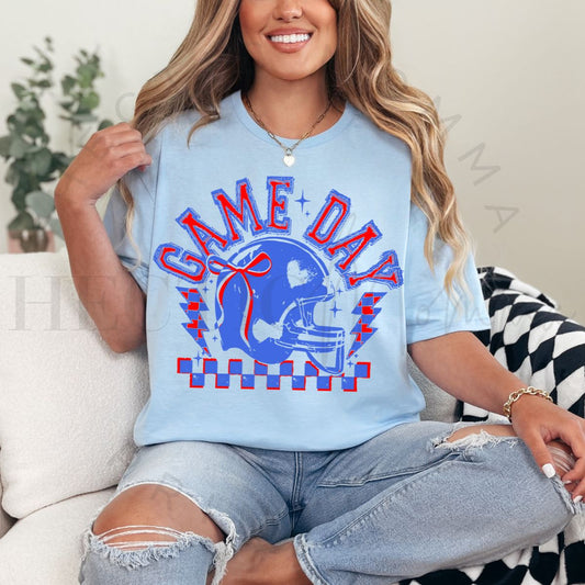 COQUETTE GAME DAY *RED/BLUE-BLUE OUTLINE* - DTF TRANSFER