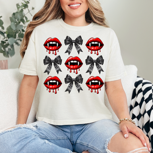 VAMPIRE & LIPS COQUETTE BOWS - DTF TRANSFER