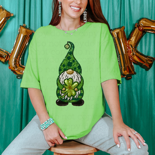 ST PATRICK'S DAY GNOME - FAUX SEQUIN - DTF TRANSFER