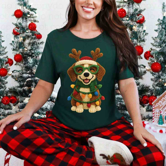 CHRISTMAS BEAGLE *FAUX YARN* - DTF TRANSFER