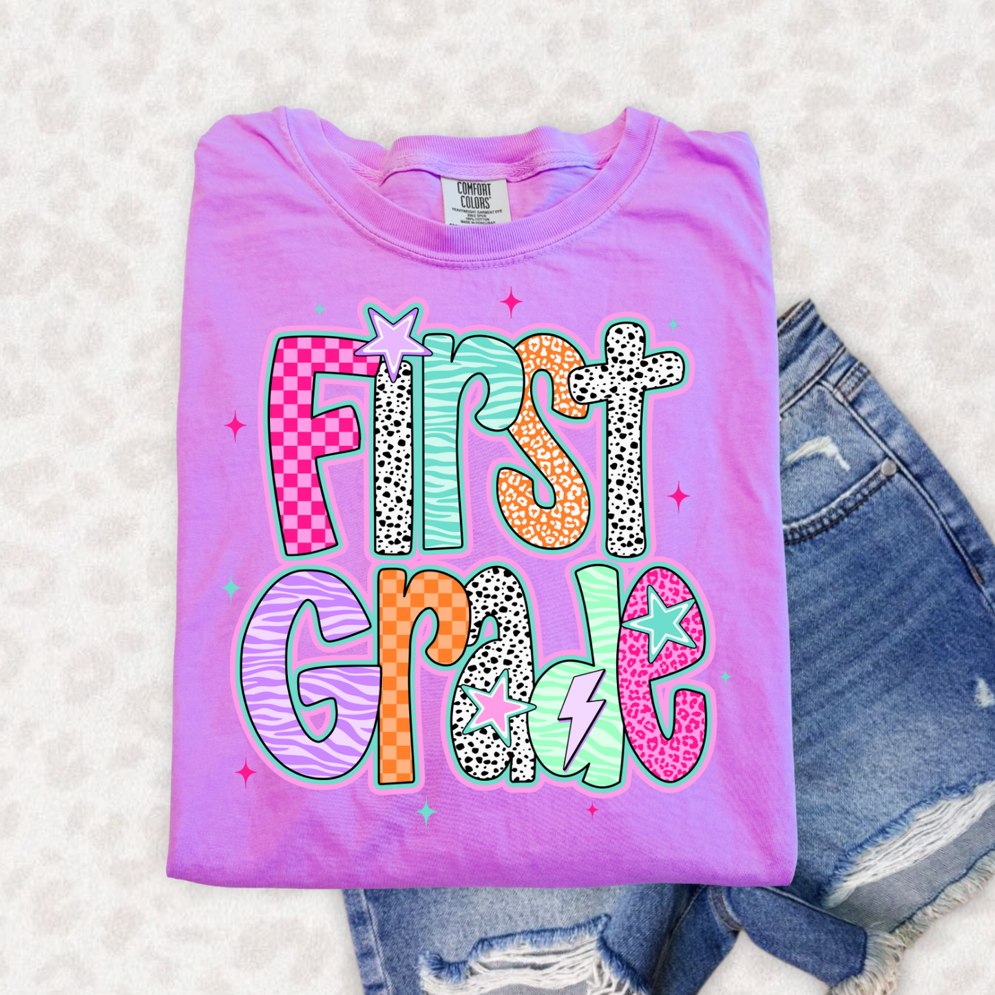 RETRO PINK GRADES PRE-K TO FIFTH GRADE - DTF TRANSFER