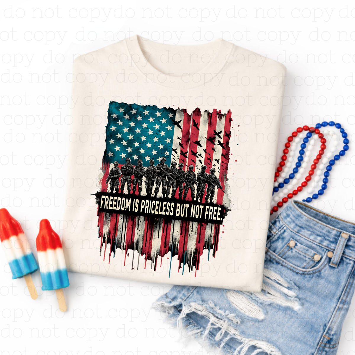 FREEDOM IS PRICELESS BUT NOT FREE - DTF TRANSFER - Hectic Momma Printing