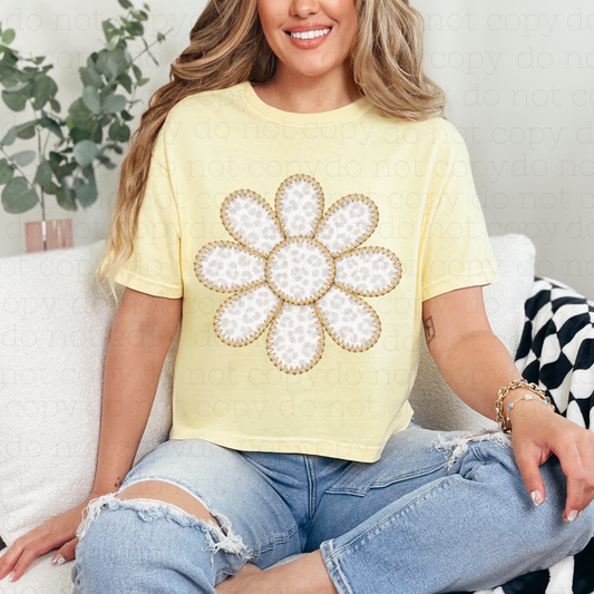 LEOPARD PRINT DAISY - DTF TRANSFER - Hectic Momma Printing