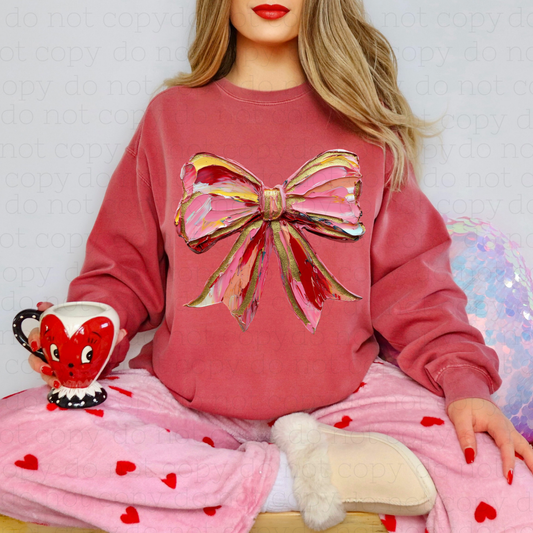 PAINTED COQUETTE MULTICOLOR BOW - DTF TRANSFER
