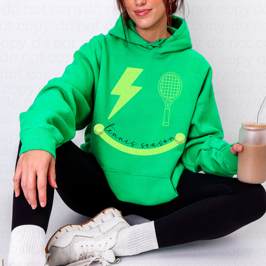 TENNIS SEASON SMILEY - DTF TRANSFER - Hectic Momma Printing