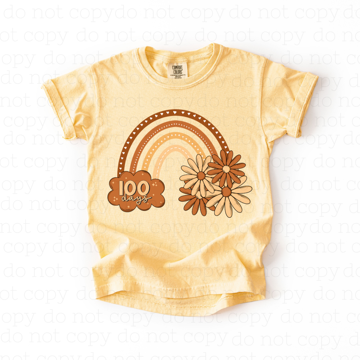 100 DAYS - BOHO RAINBOW + FLOWERS - DTF TRANSFER
