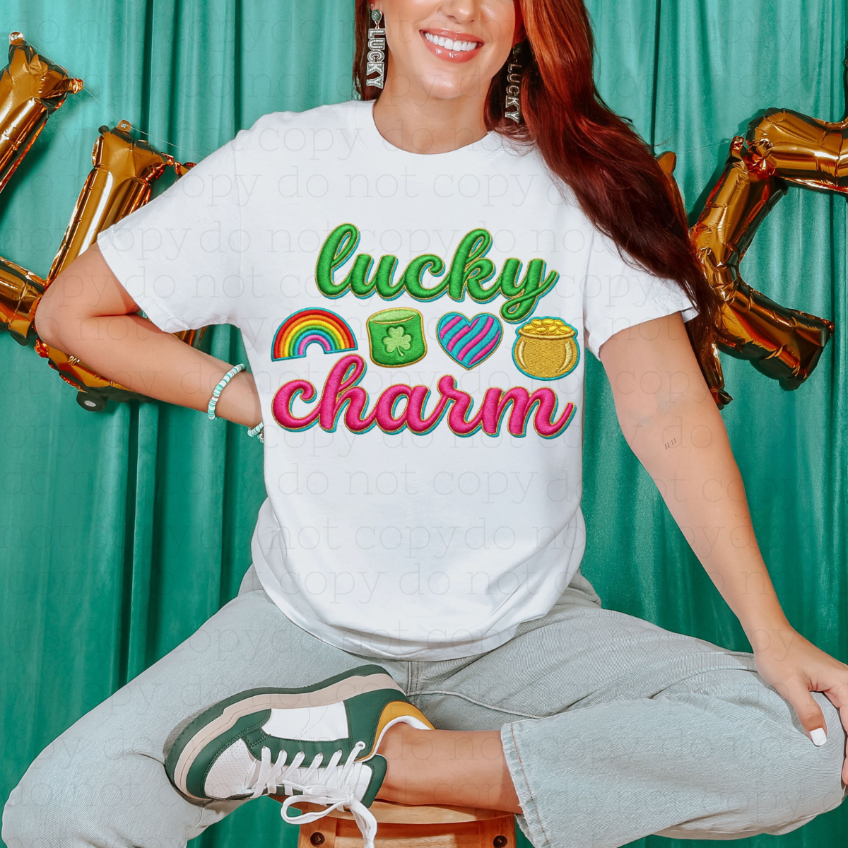 LUCKY CHARM - FAUX YARN - DTF TRANSFER - Hectic Momma Printing