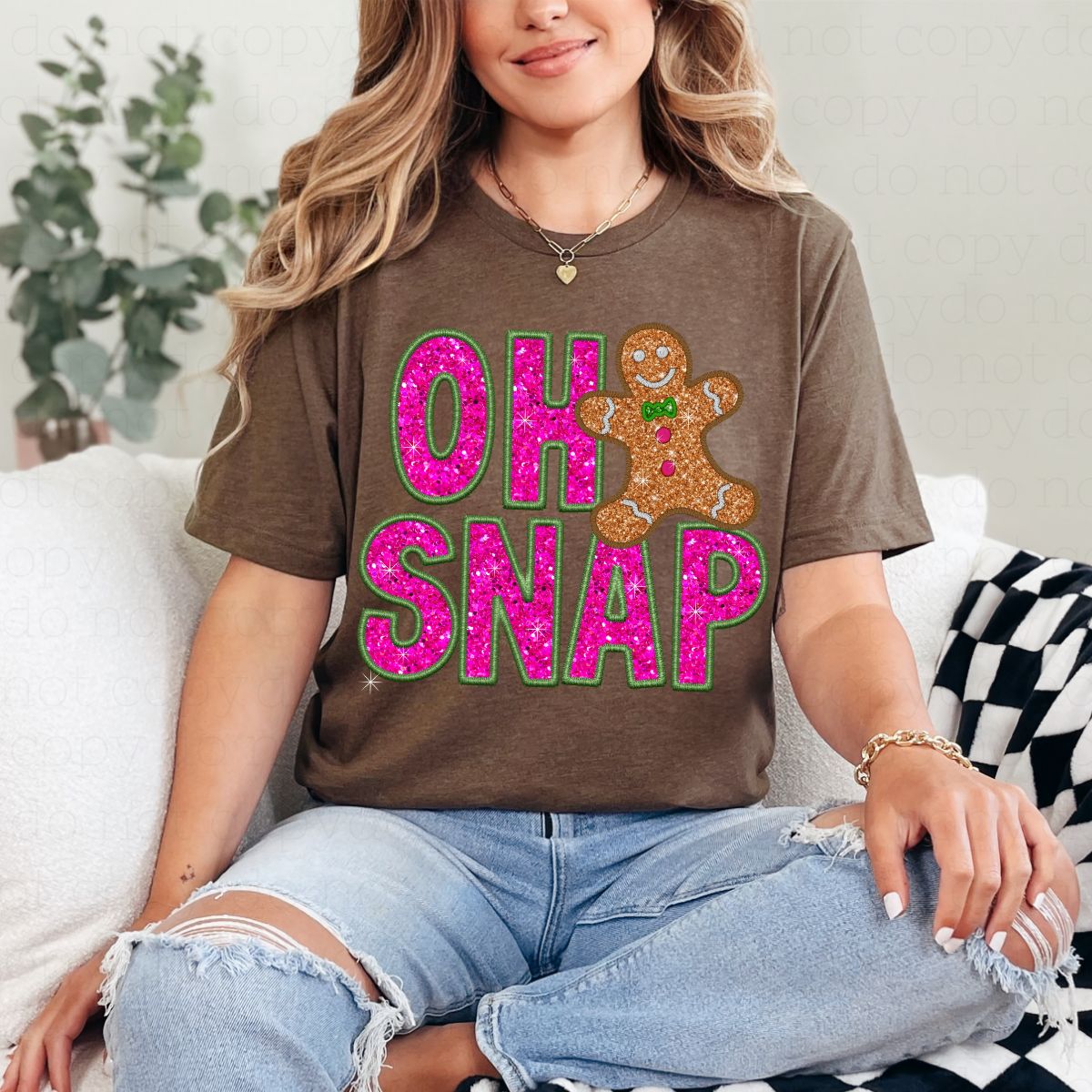 OH SNAP *FAUX SEQUIN/FAUX EMBROIDERY* - DTF TRANSFER