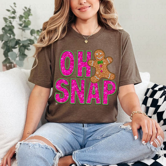 OH SNAP *FAUX SEQUIN/FAUX EMBROIDERY* - DTF TRANSFER