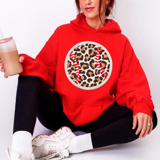 LEOPARD PRINT BASEBALL - FAUX YARN - DTF TRANSFER - Hectic Momma Printing