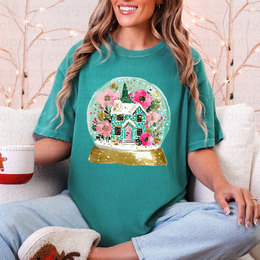 WATERCOLOR FLORAL SNOWGLOBE - DTF TRANSFER