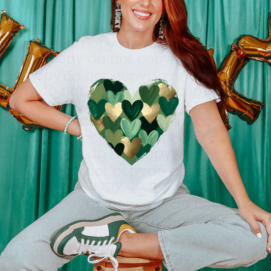 PAINTED ST PATRICKS DAY HEART - DTF TRANSFER - Hectic Momma Printing