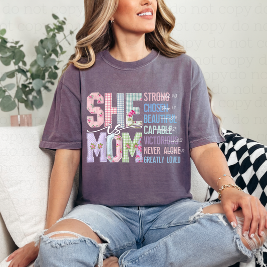 PATCHWORK SHE IS MOM - DTF TRANSFER - Hectic Momma Printing
