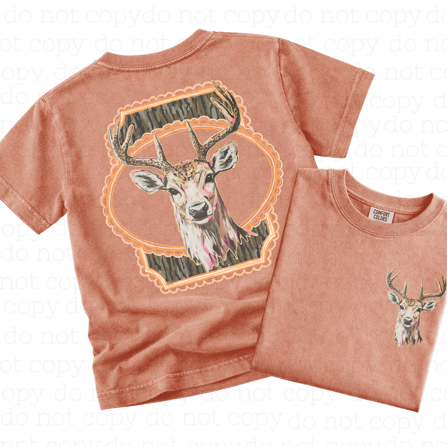 CAMO DEER FRAME - FRONT+BACK - DTF TRANSFER