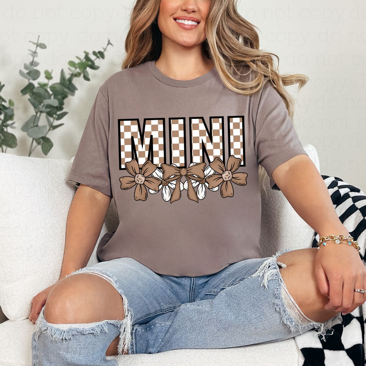 COQUETTE CHECKERED FLORAL MINI - DTF TRANSFER