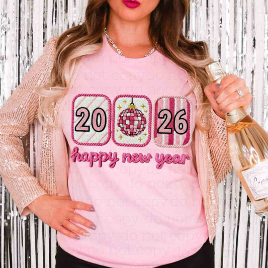 2026 HAPPY NEW YEAR *FAUX YARN* - DTF TRANSFER