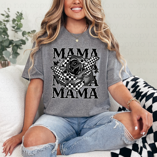 CHECKERED ROSE MAMA - DTF TRANSFER