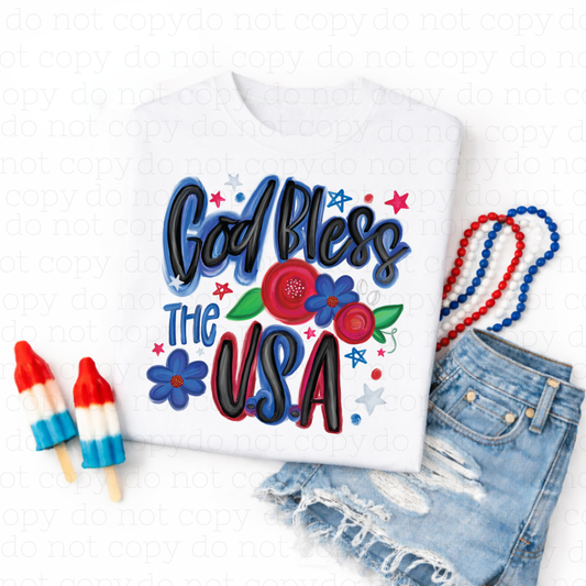 GOD BLESS THE USA - DTF TRANSFER - Hectic Momma Printing