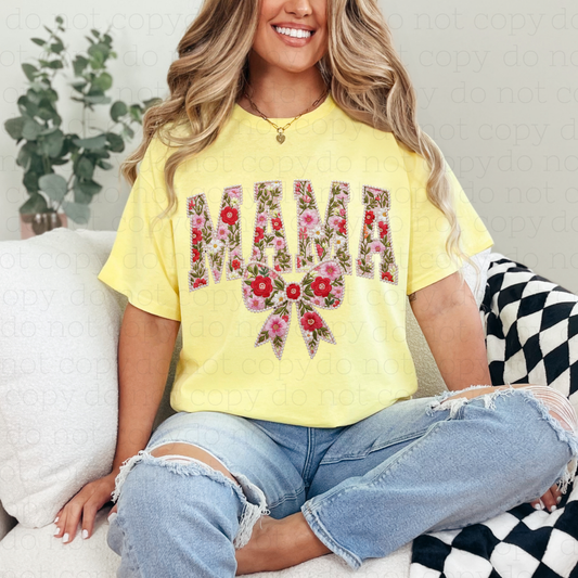 COQUETTE FLORAL MAMA - FAUX PEARLS - DTF TRANSFER - Hectic Momma Printing