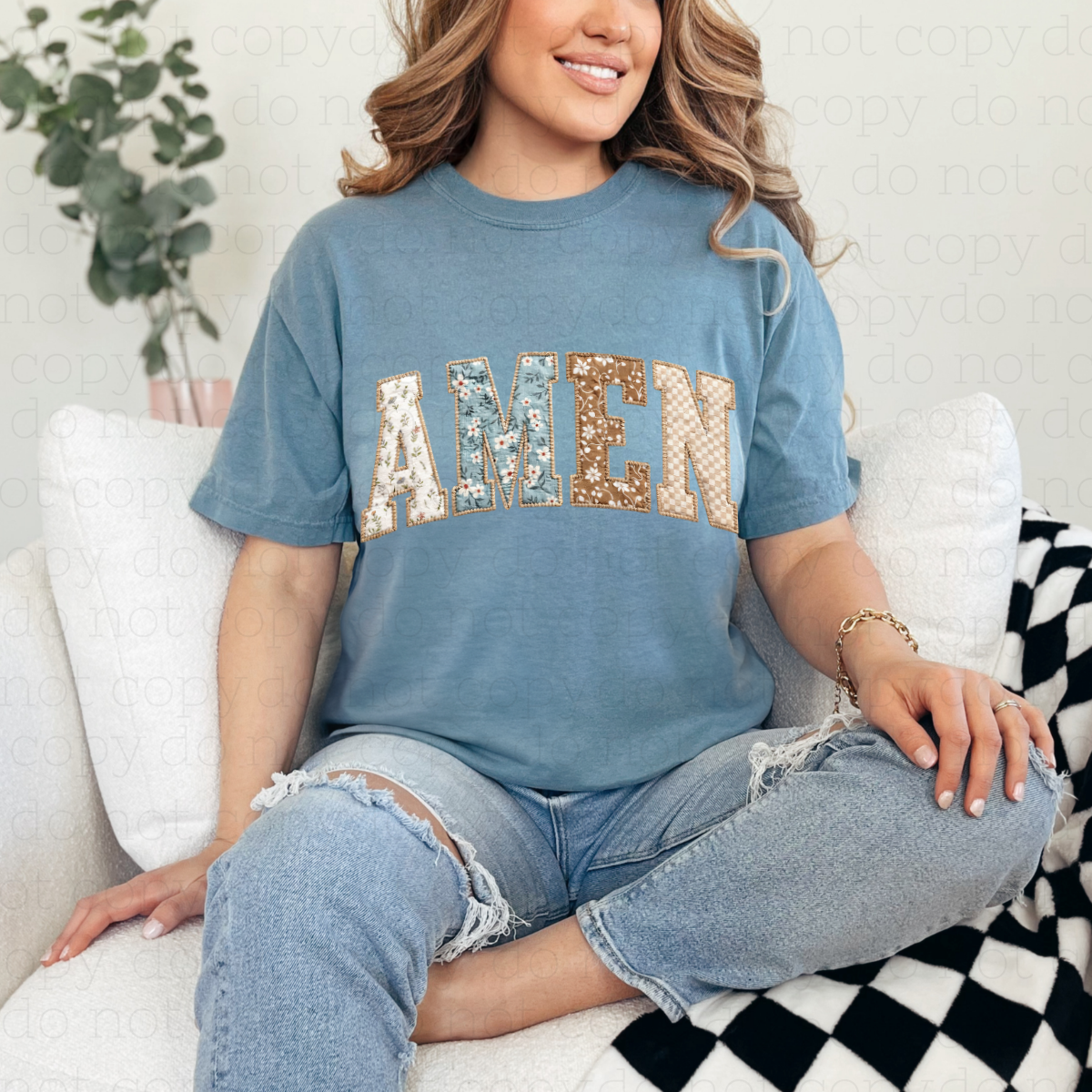 PATCHWORK AMEN - DTF TRANSFER