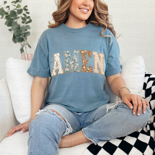 PATCHWORK AMEN - DTF TRANSFER