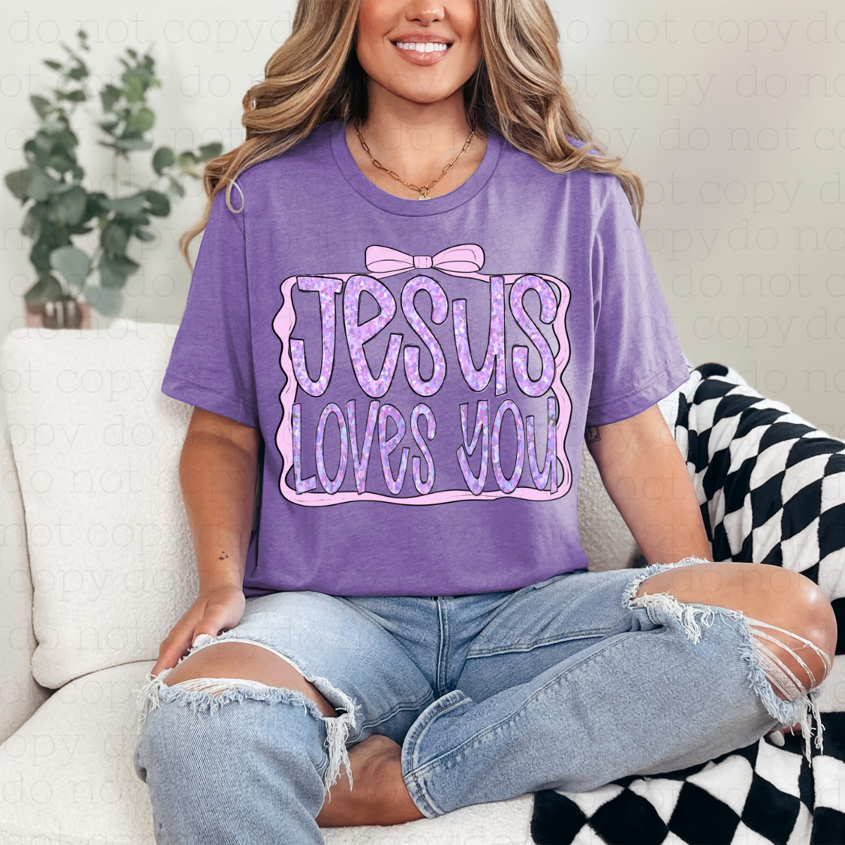 COQUETTE JESUS LOVES YOU - DTF TRANSFER