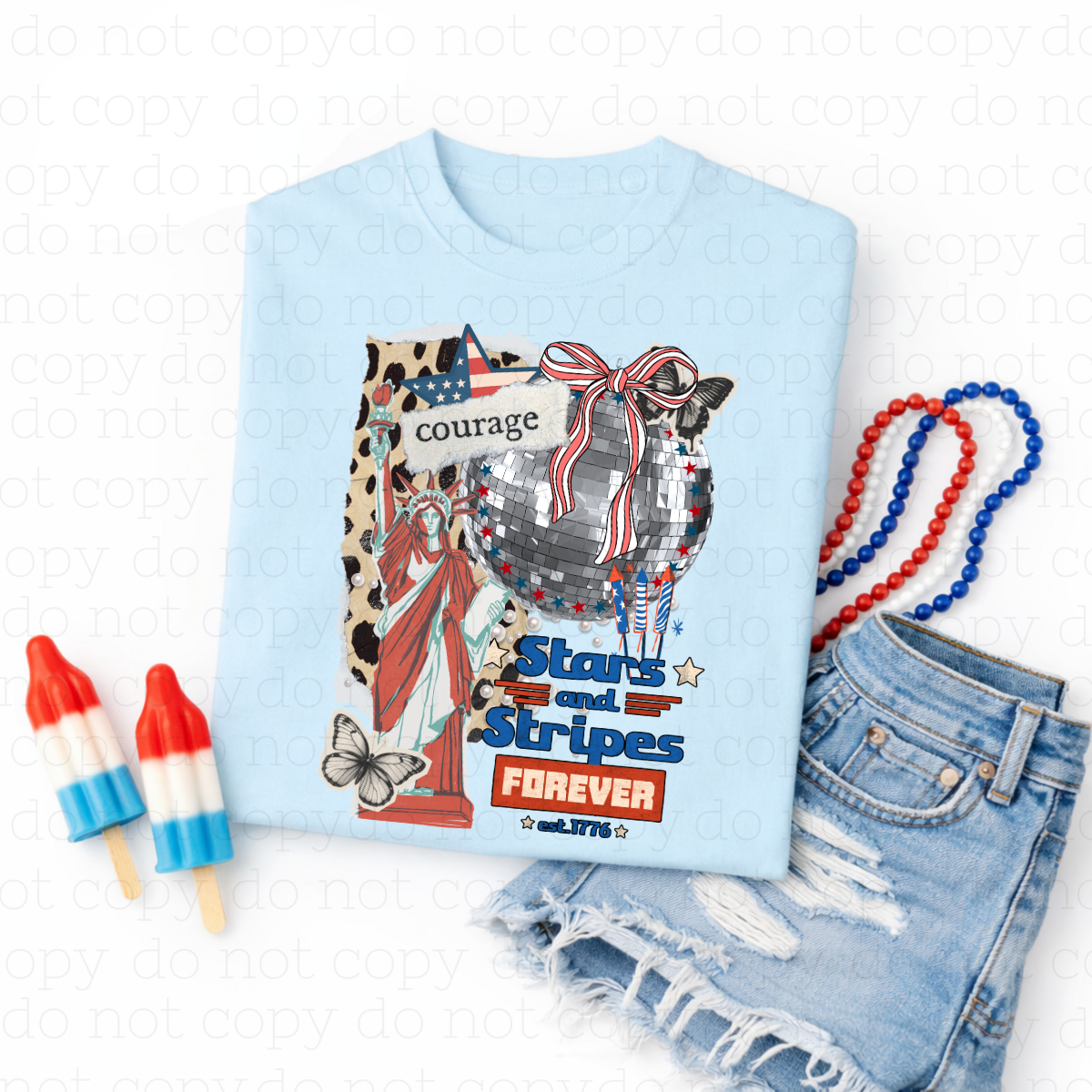 COQUETTE STARS AND STRIPES FOREVER - DTF TRANSFER - Hectic Momma Printing