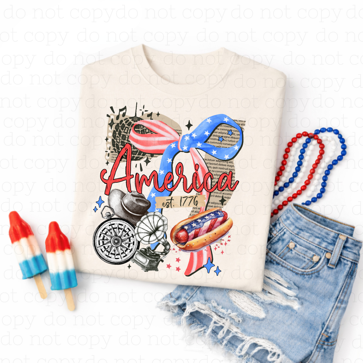 COQUETTE AMERICA EST 1776 - DTF TRANSFER - Hectic Momma Printing