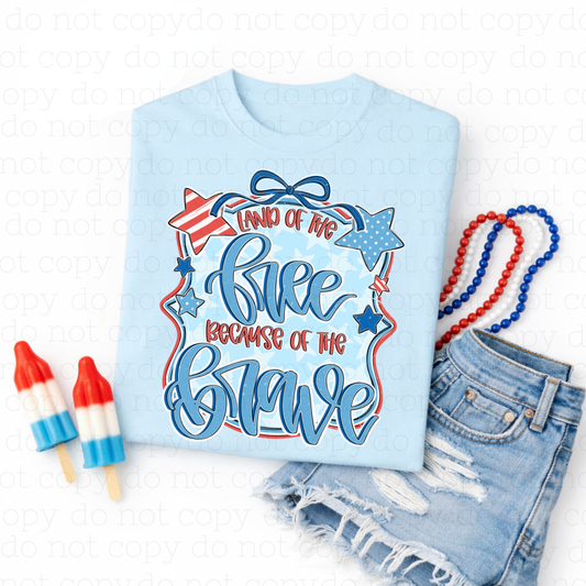 COQUETTE LAND OF THE FREE BECAUSE OF THE BRAVE - DTF TRANSFER - Hectic Momma Printing