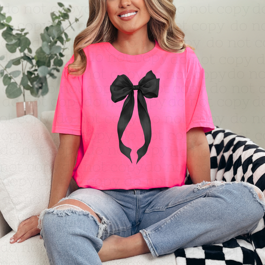COQUETTE BLACK BOW - DTF TRANSFER - Hectic Momma Printing