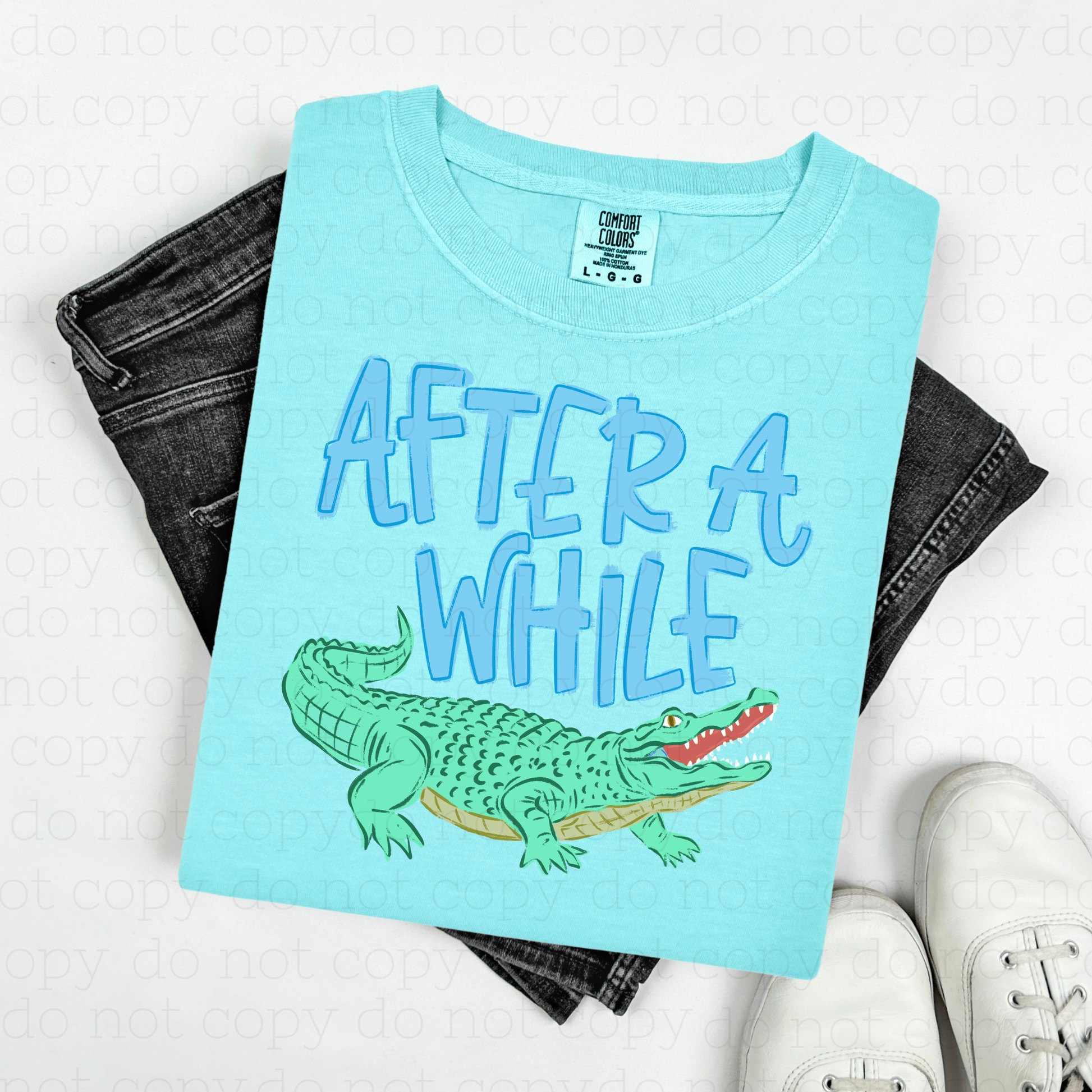 AFTER A WHILE - BLUE TEXT - DTF TRANSFER - Hectic Momma Printing