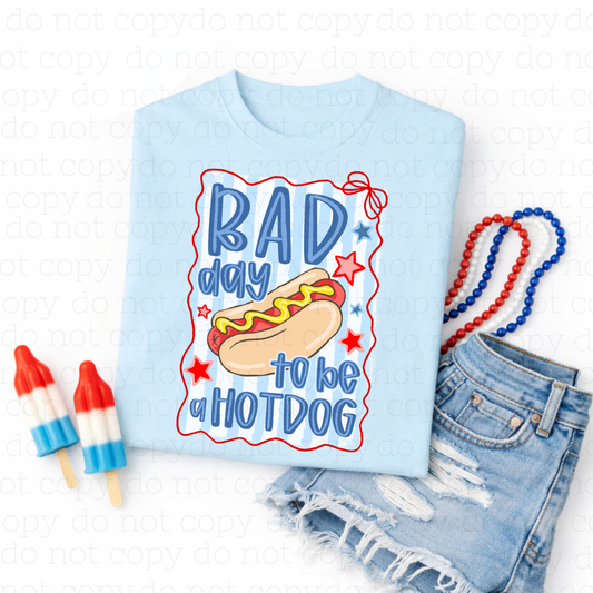 COQUETTE BAD DAY TO BE A HOTDOG - DTF TRANSFER - Hectic Momma Printing