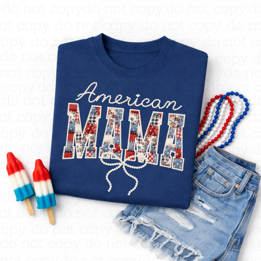 COQUETTE AMERICAN MAMA - FAUX PEARLS - DTF TRANSFER - Hectic Momma Printing