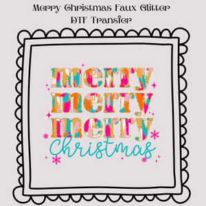 Merry Christmas  Faux Glitter