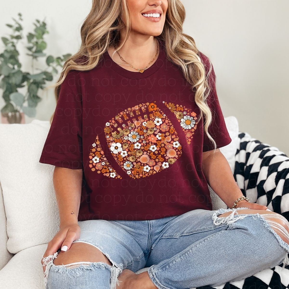 FLORAL FOOTBALL - DTF TRANSFER