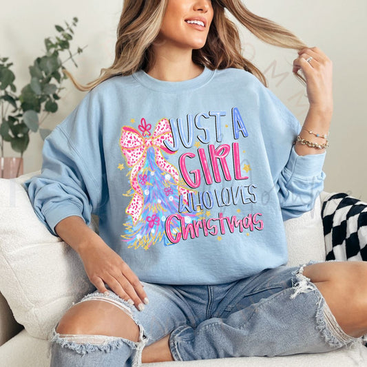 COQUETTE JUST A GIRL WHO LOVES CHRISTMAS - DTF TRANSFER
