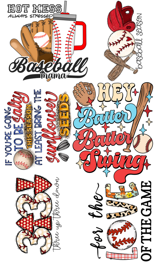 Baseball Mini Made Gang Sheet 