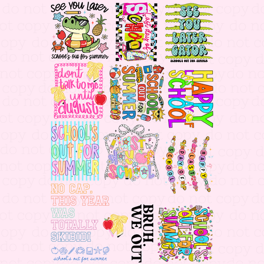 LAST DAY OF SCHOOL 2026 - 36" - GANG SHEET BUNDLE