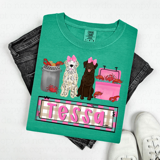 COQUETTE GIRL DOG CRAWFISH TIME - CUSTOM TRANSFER - Hectic Momma Printing